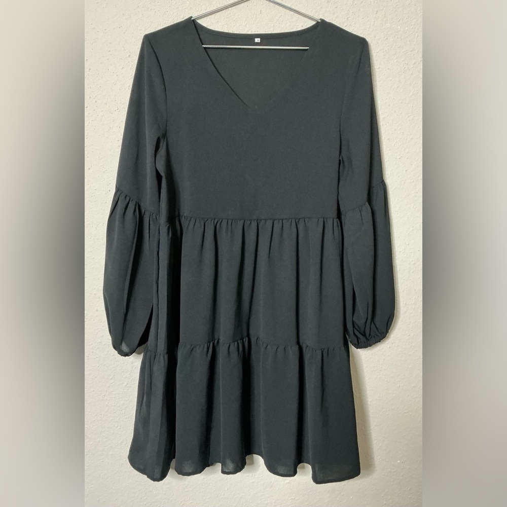 Chic Black Long Sleeve Dresses size S - Picture 2 of 8
